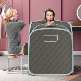 800W 2 Person Portable Steam Sauna Tent SPA with Hat Side Holes 3L Steamer