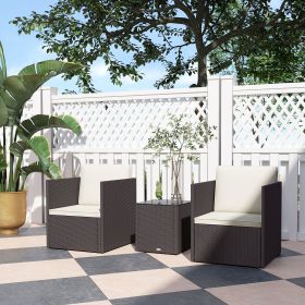 Folding Bistro Set (Option: Brown-1260x670x310 mm)