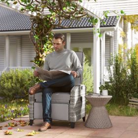 Outdoor Recliner Chair with Cushions (Option: Gray-750x680x520 mm)
