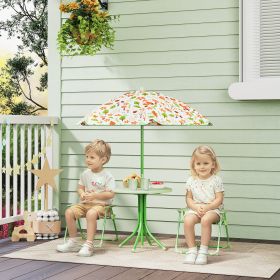 Kids Picnic Table and Chair Set (Option: Green-750x520x120 mm)