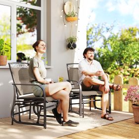 Set of 2 Outdoor Glider Chairs (Option: Brown-810x660x340 mm)