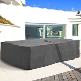 97" x 65" x 26" Heavy Duty Outdoor Sectional Sofa Cover (Option: Gray-380x85x385 mm)