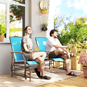 Outdoor 2-Person Glider Bench (Option: Blue-1430x700x200 mm)