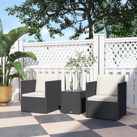Folding Bistro Set (Option: Black-1260x670x310 mm)