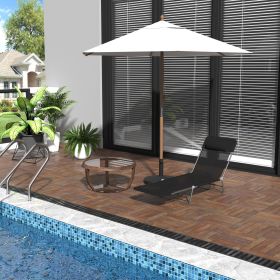 Folding Chaise Lounge Pool Chairs (Option: Black, Silver-670x80x570 mm)