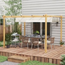 10' x 13' Retractable Pergola Canopy (Option: Cream White-1840x380x230 mm)