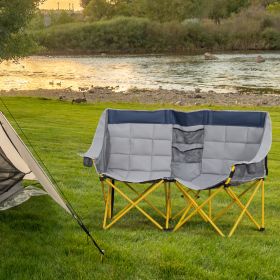 Loveseat Style Camping Chair (Option: Blue-330x220x1040 mm)